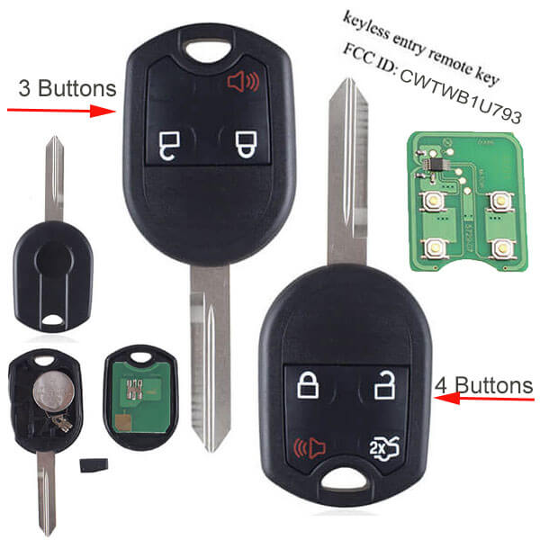 4 Buttons 315Mhz CWTWB1U793 4D63 Chip Fob Remote Key For 2011-2016 Ford F-150 F-250 F-350 Explorer Auto Parts